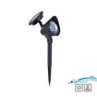 Zápichy - LD 19102-18 LEKU-SOL LED solární svítidlo se zápichem černé ochrana proti stříkající vodě 9000K - LEUCHTEN DIREKT / JUST LIGHT