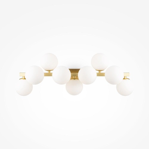 Dekorativní - M MOD547WL-09BS Nástěnné svítidlo Dallas 9xG9 28W bílá mosaz kov sklo - MAYTONI - foto 1