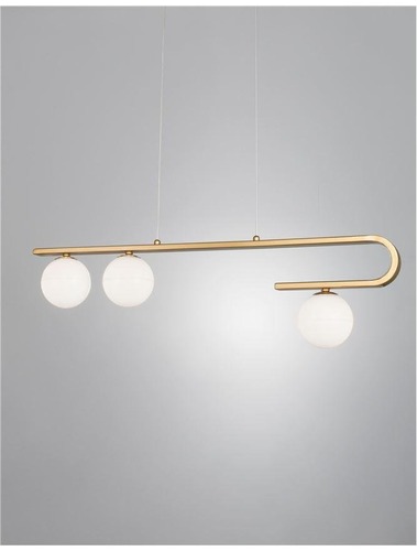 Podélná - NV 9960615 Závěsné svítidlo CANTONA bílé opálové sklo mosaz zlatá G9 3x5W 230V IP20 bez žárovky - NOVA LUCE - foto 1