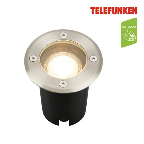 Zapuštěná - TF 322702TF TELEFUNKEN venkovní svítidlo do země, vodotěsné IP67, tvrzené sklo, GU10 patice, kruhové - BRILONER - foto 1