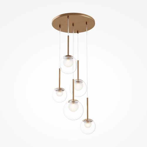 Vícečetná - M MOD521PL-05G Závěsné svítidlo Basic form G9 5x20W zlatá kov sklo designové - MAYTONI - foto 1