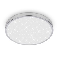 Kruhová - BRI 3933018 BRILONER Tak stropní svítidlo pr.24 cm - 12W, 1300lm, LED, hvězdné nebe, IP44, chrom 3933018