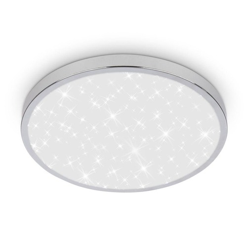 Kruhová - BRI 3933018 Tak stropní svítidlo pr.24 cm - 12W, 1300lm, LED, hvězdné nebe, IP44, chrom - BRILONER - foto 1