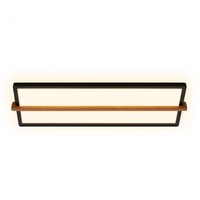 Hranatá - BRI 3846015 Remsa LED stropní svítidlo, dekor dřeva, přímé a nepřímé osvětlení, 60,5 cm, černá/dřevo - BRILONER