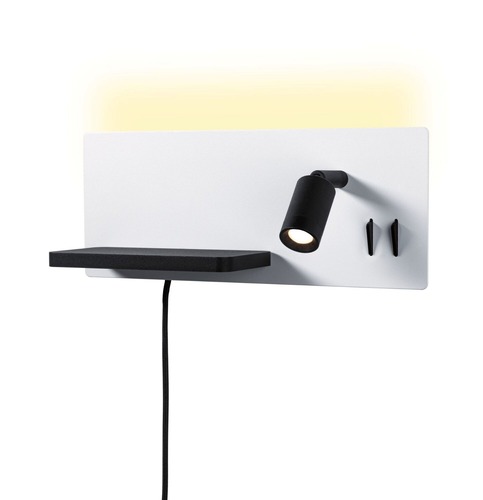 Dekorativní - P 71103 LED nástěnné svítidlo Serra USB C 2700K / 230V 5,5 / 1x2,6W stmívatelné bílá mat/černá mat - PAULMANN - foto 1