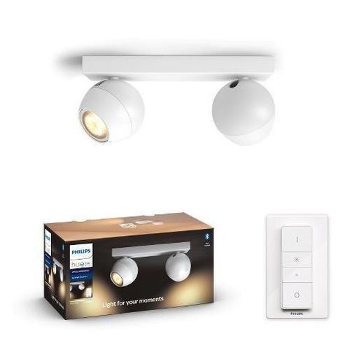 SmartHome Paul Neuhaus - PH 50472/31/P6 Hue White Ambiance Bodové svítidlo Philips Buckram BT 50472/31/P6 LED GU10 2x5W 2x350lm 2200-6500K 230V, bílé s dálkovým ovladačem a Bluetooth - PHILIPS HUE (915005918301) - foto 1