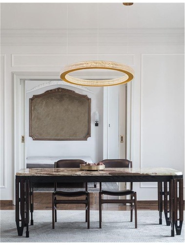 Kruhová - NV 9285410 Závěsné svítidlo FIORE antický zlatý mosazný hliník a akryl LED 40W 230V 3000K IP20 stmívatelné - NOVA LUCE - foto 1