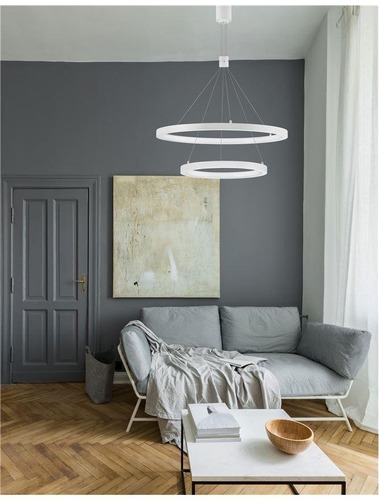 Kruhová - NV 9172760 Závěsné svítidlo EMPATIA bílý hliník a akryl LED 108W 230V 3000K IP20 stmívatelné - NOVA LUCE - foto 1