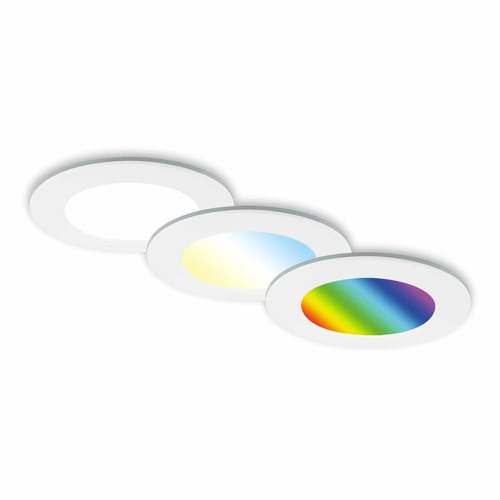 Kruhová - BRI 7035-036 RGB-CCT LED vestavná svítidla sada, pr.9,2 cm, 3x LED, 4,8 W, 450 lm, bílé - BRILONER - foto 1