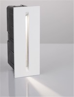 Zapuštěná - NV 9026120 Venkovní zapuštěné svítidlo do zdi AIZEN bílý hliník a čiré sklo LED 3W 3000K 600mA 100-240V 148st. IP54 - NOVA LUCE
