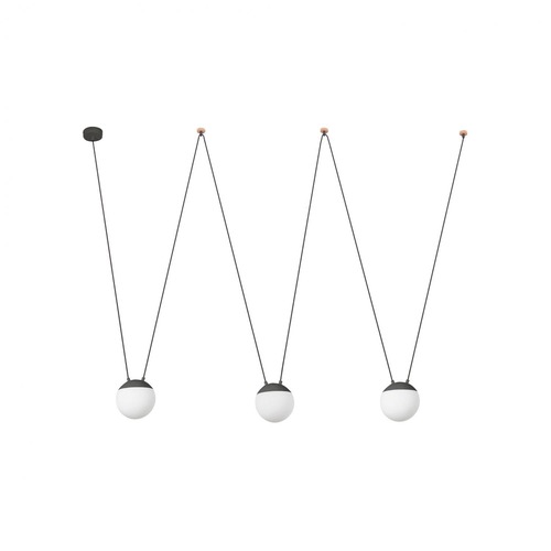 Koule - FARO 28376-3L MINE GLASS SPACE závěsné svítidlo, šedá 3L - FARO - foto 1