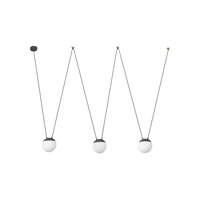 Koule - FARO 28376-3L MINE GLASS SPACE závěsné svítidlo, šedá 3L - FARO