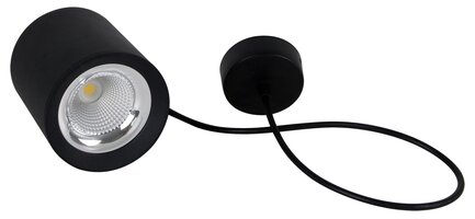Válec - CEN RNDNEP-1511040 STROPNÍ LED SVÍTIDLO RONDO ZÁVĚSNÉ ČERNÉ 110x123mm 15W/230VAC 4000K 1275Lm 45d IP20 závěs 150cm - CENTURY
