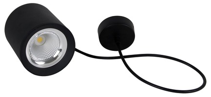 Válec - CEN RNDNEP-1511040 STROPNÍ LED SVÍTIDLO RONDO ZÁVĚSNÉ ČERNÉ 110x123mm 15W/230VAC 4000K 1275Lm 45d IP20 závěs 150cm - CENTURY