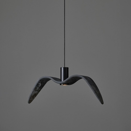 Dekorativní - BRO PC01113_004 Night Birds Exterior, závěsné svítidlo, 6,5W LED, šedé kouřové sklo BROKISGLASS mat / černý elox / černá kabel, délka 61cm, IP54 - BROKIS A - foto 1