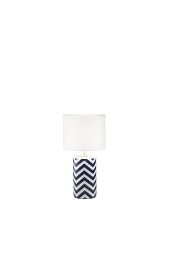 Stolní lampy dekorační - FAN I-ZENO-L Stolní lampa Zeno (bílá + modrá keramika) objímka E14, konstrukce pr. 20 x V 37,5 cm, stínidlo pr. 20 x V 18 cm - FANEUROPE - foto 1