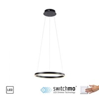 Kruhová - LD 15393-13 RITUS LED závěsné svítidlo antracit, kruhové pr.40cm, stmívatelné, Switchmo, teplá bílá krokově stmívatelné 3000K - LEUCHTEN DIREKT / JUST LIGHT
