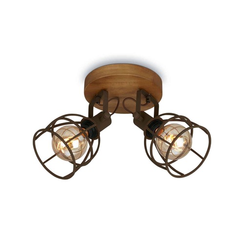 Bodová - BRILO 2670-024 Bodové svítidlo pr. 22 cm 2x E27 25W hnědé - BRILO - foto 1