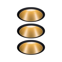Koupelnová - P 93404 Vestavné svítidlo LED Cole 3x6,5W černá/zlatá mat 3-krokové-stmívatelné 2700K teplá bílá - PAULMANN