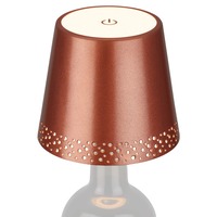 Na stůl - BRILO 7485013 Nabíjecí stolní lampa, 11 cm, 2,6W, 280lm, měď - BRILONER
