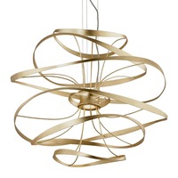 Dekorativní - HVLG 216-43-CE Závěsné svítidlo CALLIGRAPHY kov/sklo zlatá/čirá LED 24W 2700K stmívatelné - HUDSON VALLEY (Corbettt)
