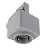 Lišty a příslušenství IVELA - IMPR 710025 Deko-Light 3-fázový kolejnicový systém, D Line adaptér se zásuvkou, 220-240V 1440W šedá RAL 7040 58,5 mm