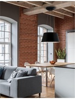 Kruhová - NV 9077881 Závěsné svítidlo VOLCANO kov a akrylový difuzor černá zvenku bílá uvnitř LED 33W 230V 3000K IP20 - NOVA LUCE