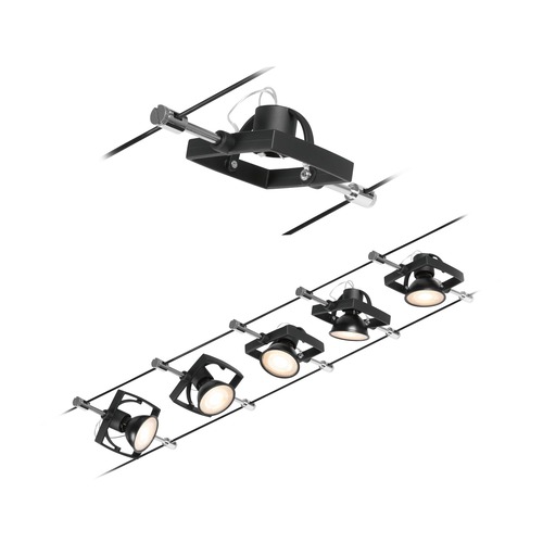 Sady - P 94434 Lankový systém Mac II matný chrom 5 spotů bez zdroje světla max. 5x10W GU5,3 DC 60VA - PAULMANN - foto 1