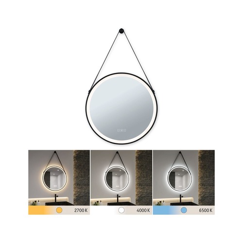 K zrcadlu - P 71089 LED zrcadlo s osvětlením Mirra IP44 CCT 230V 11,5W stmívatelné černá/zrcadlo - PAULMANN - foto 1