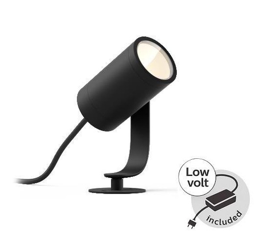 SmartHome Paul Neuhaus - PH 17428/30/P7 Hue LED White and Color Ambiance Venkovní spotové zemní/ nástěnné svítidlo Philips Lily 17428/30/P7 černé s adaptérem - PHILIPS HUE (915005671701) - foto 1