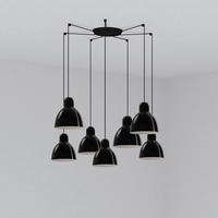 Kónická - FARO 64255-125-7L VENICE 200 závěsné svítidlo 7x žárovka, černá - FARO
