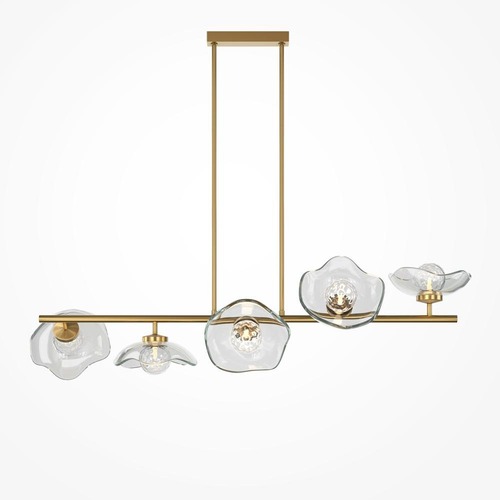 Podélná - M MOD207PL-05BS Závěsné svítidlo Miracle G9 5x28W mosaz sklo designové - MAYTONI - foto 1
