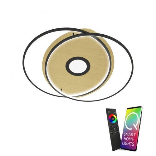 Downlight - PN 8381-18 Q-AMIRA LED stropní svítidlo v černé mosazi s nastavitelnou barvou světla a dálkovým ovládáním Smart Home ZigBee 2700-5000K - PAUL NEUHAUS - foto 1