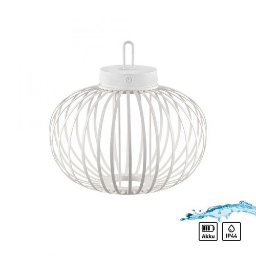 Na stůl - LD 19304-16 AKUBA LED stolní lampa průměr 36cm bílá na baterie USB IP44 stmívatelné dotykem 2700K - JUST LIGHT - foto 1