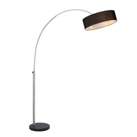 Stojací lampy - PN 307-55 PETRO Stojací svítidlo, ocel, látkové stínidlo, černá, E27, mramorová noha - PAUL NEUHAUS