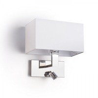 Dekorativní - RED R11982 PLAZA nástěnná s LED bodovkou bílá chrom 230V E27 LED 42+3W 3000K - RED - DESIGN RENDL