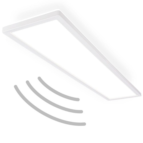 Hranatá - BRILO 7528416 Move LED stropní svítidlo do koupelny, přímé a nepřímé osvětlení, pohybové čidlo, bílé - BRILO - foto 1