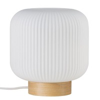 Stolní lampy dekorační - NOR 48915001 Stolní lampa Milford 40W E27 dřevo opál - NORDLUX