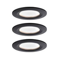 Koupelnová - P 94473 LED vestavné svítidlo Nova kruhové 3x6,5W teplá bílá černá/mat nevýklopné 3ks sada - PAULMANN