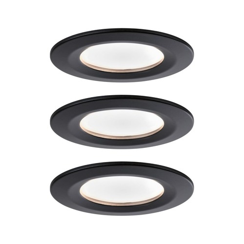 Koupelnová - P 94473 LED vestavné svítidlo Nova kruhové 3x6,5W teplá bílá černá/mat nevýklopné 3ks sada - PAULMANN - foto 1