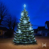 SADY na stromy - DLED TFS2022 LED světelná sada na stromy vysoké 6-8m, ledová bílá s Flash, dekory EFD05