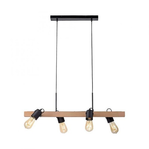 Podélná - LD 15630-18 CANOP LED závěsné svítidlo černá, 4 ramenné, dřevo, kov, industriální design - LEUCHTEN DIREKT / JUST LIGHT - foto 1