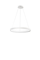 Kruhová - FAN LED-NIKE-S70-BCO Závěsné LED svítidlo Nike (bílé, kov) 58 W, 8470 lm, DIP‑CCT 2700 / 3200 / 4000 K, pr. 68,5 x výška 150 cm - FANEUROPE
