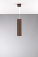 Dekorativní - FAN I-FLUKE-S30Q BRO Závěsné svítidlo Fluke, hranaté, corten, 1 x GU10, 6 x 6 x 30 cm - FANEUROPE
