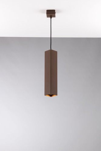 Dekorativní - FAN I-FLUKE-S30Q BRO Závěsné svítidlo Fluke, hranaté, corten, 1 x GU10, 6 x 6 x 30 cm - FANEUROPE - foto 1