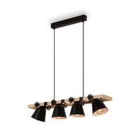 Podélná - BRILO 4406-045 Závěsné svítidlo, 85 cm, max. 40 W, černá-dřevo - BRILO