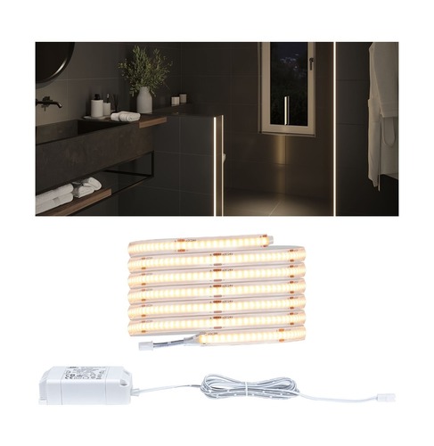 Dekorační - P 78425 LumiTiles LED pásek Full-Line COB Slim 2m IP44 6W 280LEDs/m 2700K 7VA - PAULMANN - foto 1