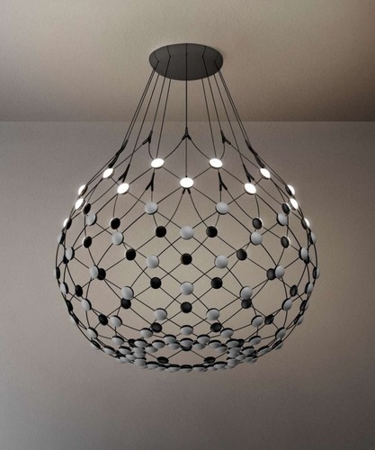 Dekorativní - LUCE 1D86KW102001B Závěsné svítidlo MESH korpus 100cm 2700K 61W LED vč.závěsného systému 1m a bezdrátového ovládání (starý kód: LUCE 1D86KW101001A) - LUCEPLAN - foto 1