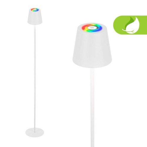 Stojací lampy - BRILO 1507016 Coloris RGBW LED stojanová bezdrátová lampa, stmívatelná, dotykový vypínač, bílá - BRILO - foto 1