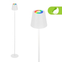 Stojací lampy - BRILO 1507016 Coloris RGBW LED stojanová bezdrátová lampa, stmívatelná, dotykový vypínač, bílá - BRILO